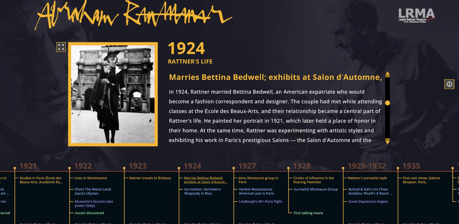 Leepa-Rattner Museum interactive timeline touchscreen